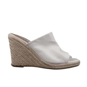 Steve Madden Shoes Womens 8.5 Sandals Wedge Slide Espadrille Leather White Urge